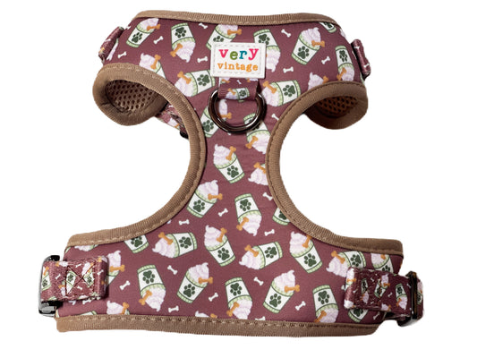 Puppachino - Adjustable H Style Dog Harness - Heavy Duty Metal Hardware
