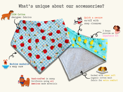 Gatsby Floral Dog Bandana – Eco-Friendly Snap-On Pet Scarf – Made in the USA